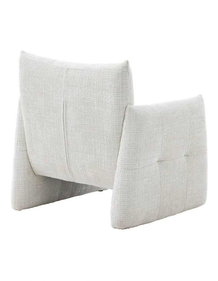 Modern Minimalist Low-Slung Single Accent Chair, Thick Padded Chenille Upholstered Lounge Armchair image 5