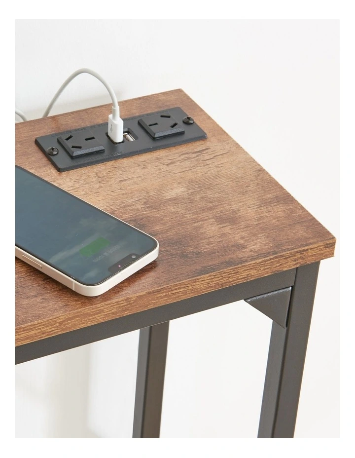 2 Tier Console Table with Power Outlets and USB Ports, Entryway Table with Charging Station & Shelf image 4