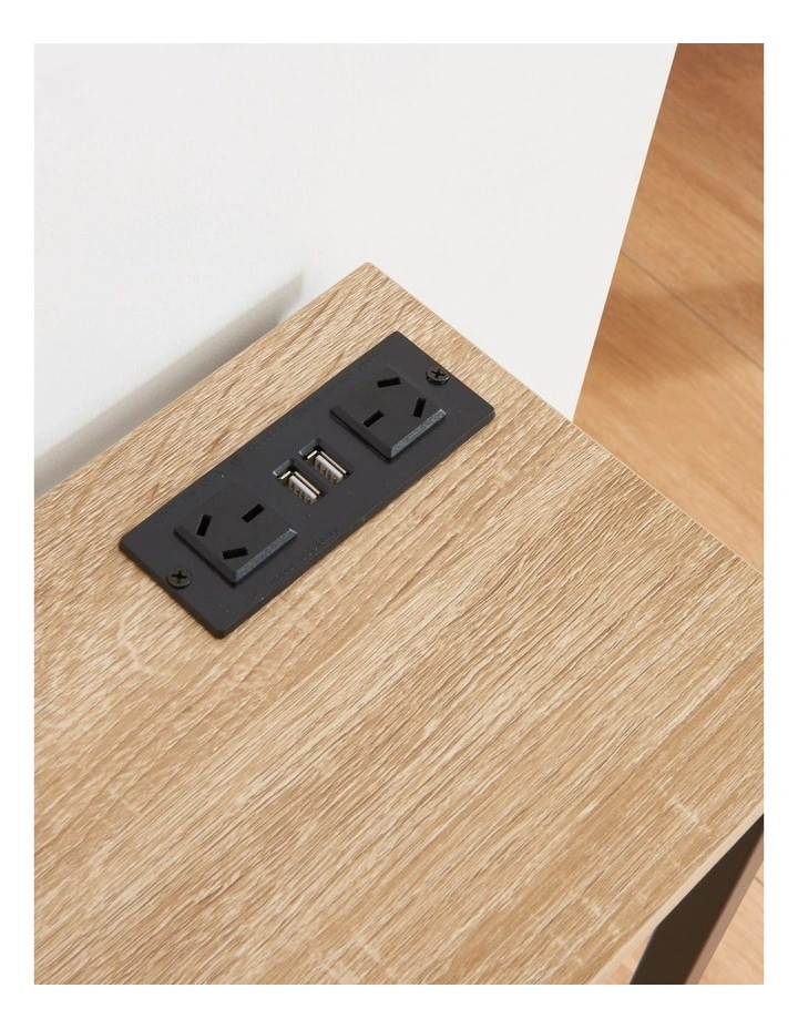 2 Tier Console Table with Power Outlets and USB Ports, Entryway Table with Charging Station & Shelf image 4
