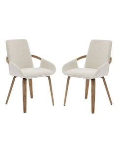 Set of 2 Upholstery Dining Chairs, Mid Century Bentwood Kitchen Chairs with Arms