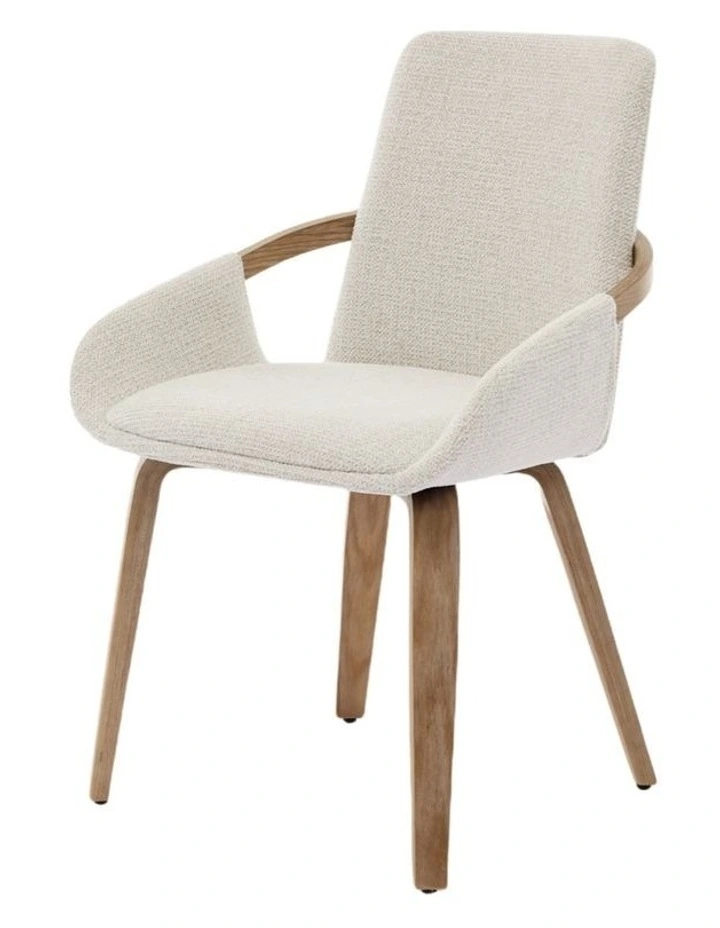 Set of 2 Upholstery Dining Chairs, Mid Century Bentwood Kitchen Chairs with Arms image 2