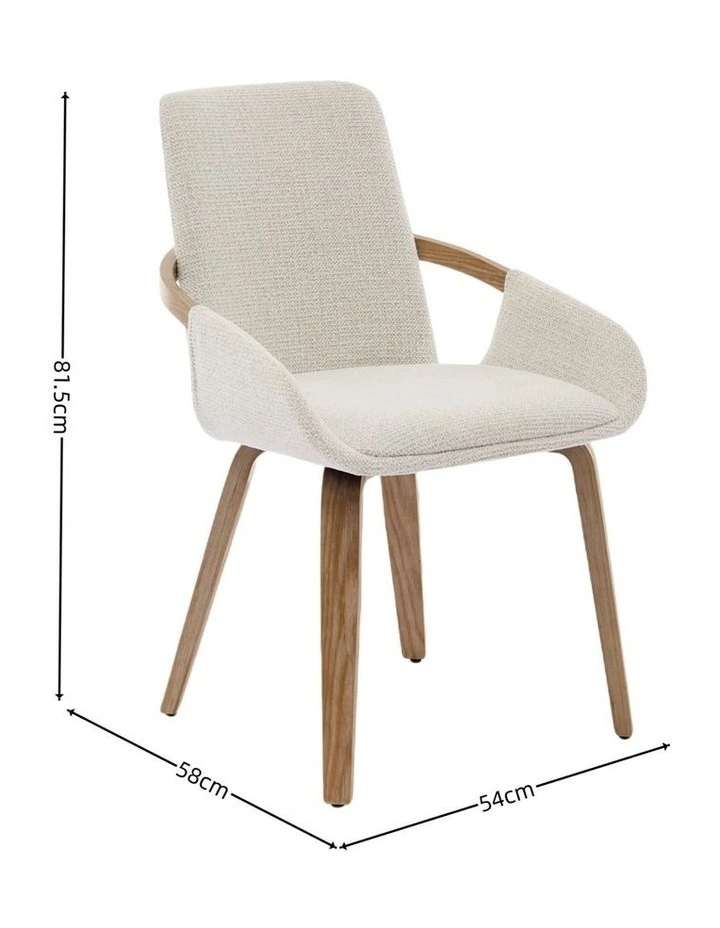Set of 2 Upholstery Dining Chairs, Mid Century Bentwood Kitchen Chairs with Arms image 5
