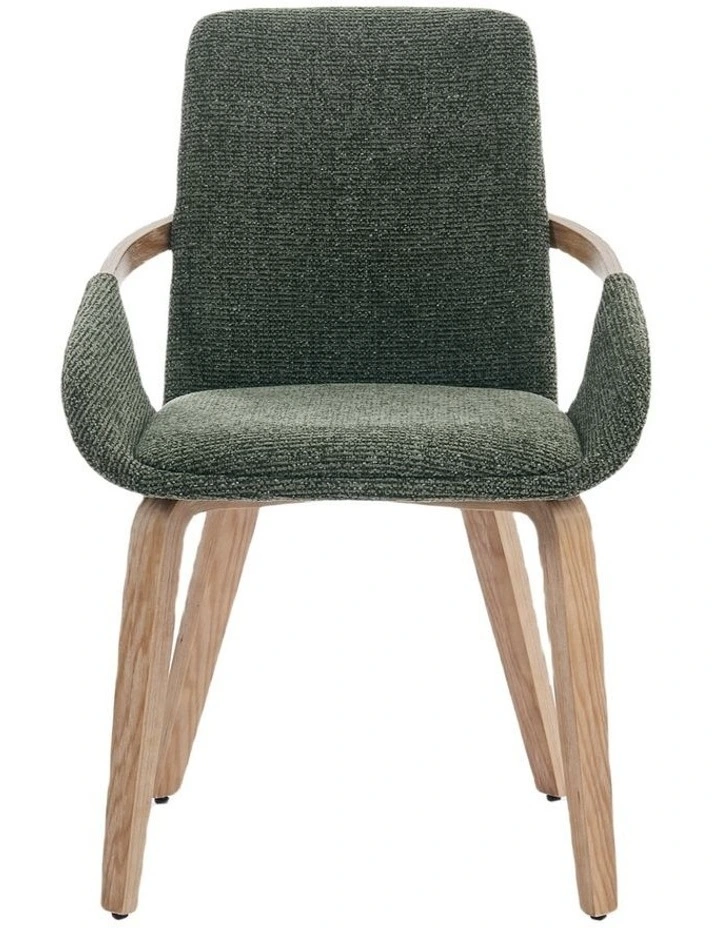 Set of 2 Upholstery Dining Chairs, Mid Century Bentwood Kitchen Chairs with Arms image 3