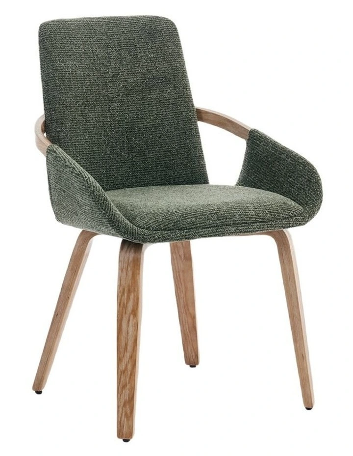 Set of 2 Upholstery Dining Chairs, Mid Century Bentwood Kitchen Chairs with Arms image 4