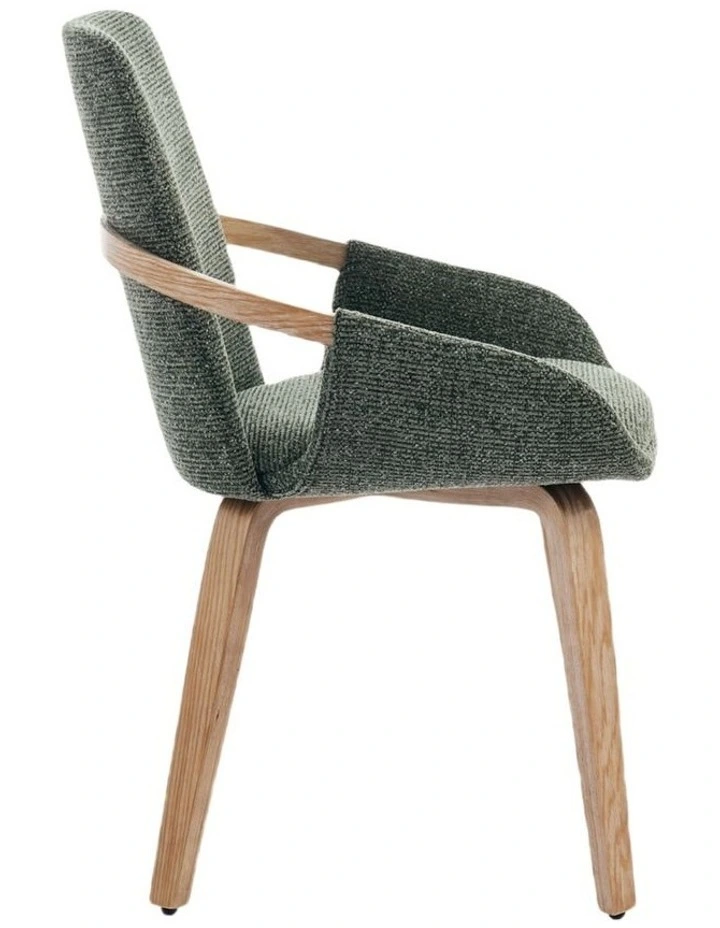 Set of 2 Upholstery Dining Chairs, Mid Century Bentwood Kitchen Chairs with Arms image 5