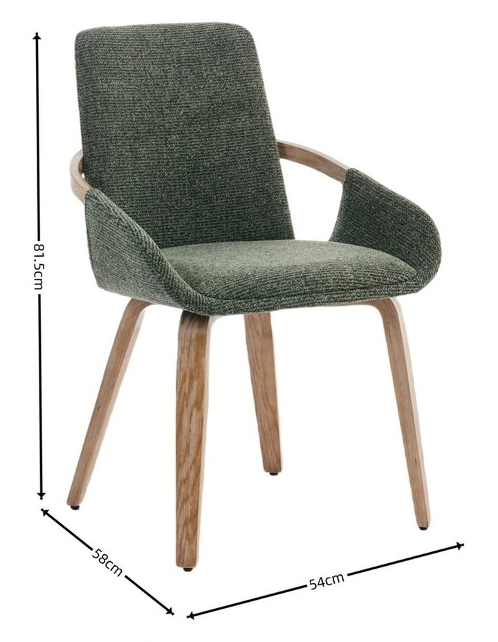 Set of 2 Upholstery Dining Chairs, Mid Century Bentwood Kitchen Chairs with Arms image 7