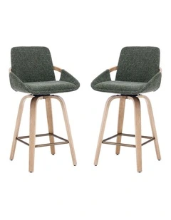Set of 2 Swivel Bar Stools with Back, Modern Set of 2 Bar Chairs with Curved Back and 360 Swivel