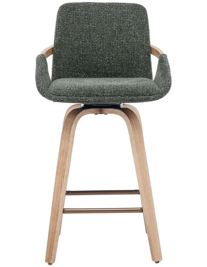 Set of 2 Swivel Bar Stools with Back, Modern Set of 2 Bar Chairs with Curved Back and 360 Swivel image 3