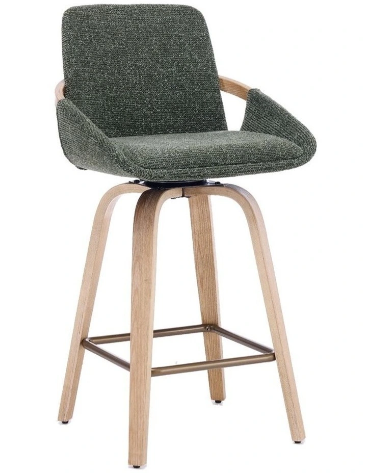 Set of 2 Swivel Bar Stools with Back, Modern Set of 2 Bar Chairs with Curved Back and 360 Swivel image 4