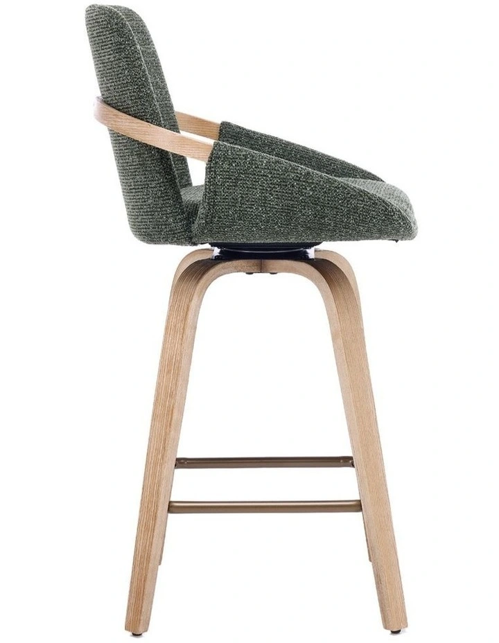 Set of 2 Swivel Bar Stools with Back, Modern Set of 2 Bar Chairs with Curved Back and 360 Swivel image 5