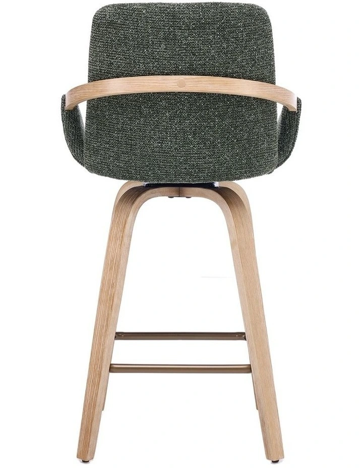 Set of 2 Swivel Bar Stools with Back, Modern Set of 2 Bar Chairs with Curved Back and 360 Swivel image 6
