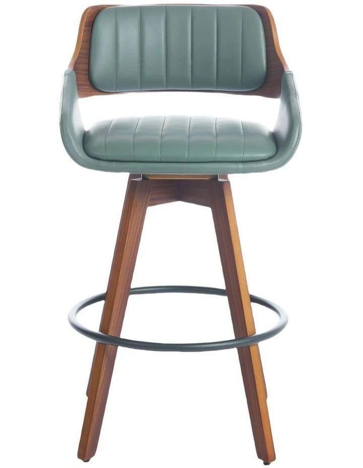 Faux Leather Counter Height Bar Stools Set of 2, Mid Century Modern Retro Bar Chairs image 4