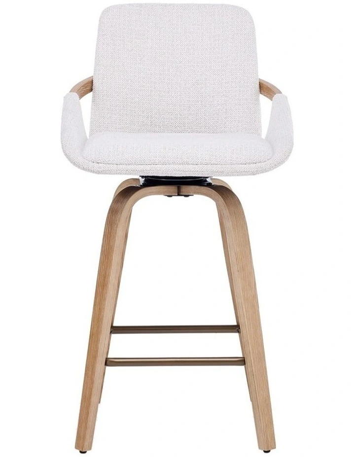 Set of 2 Swivel Bar Stools with Back, Modern Set of 2 Bar Chairs with Curved Back and 360 Swivel image 3