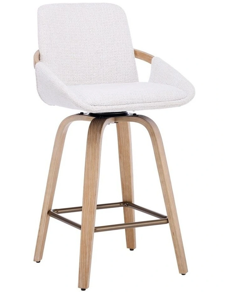 Set of 2 Swivel Bar Stools with Back, Modern Set of 2 Bar Chairs with Curved Back and 360 Swivel image 4