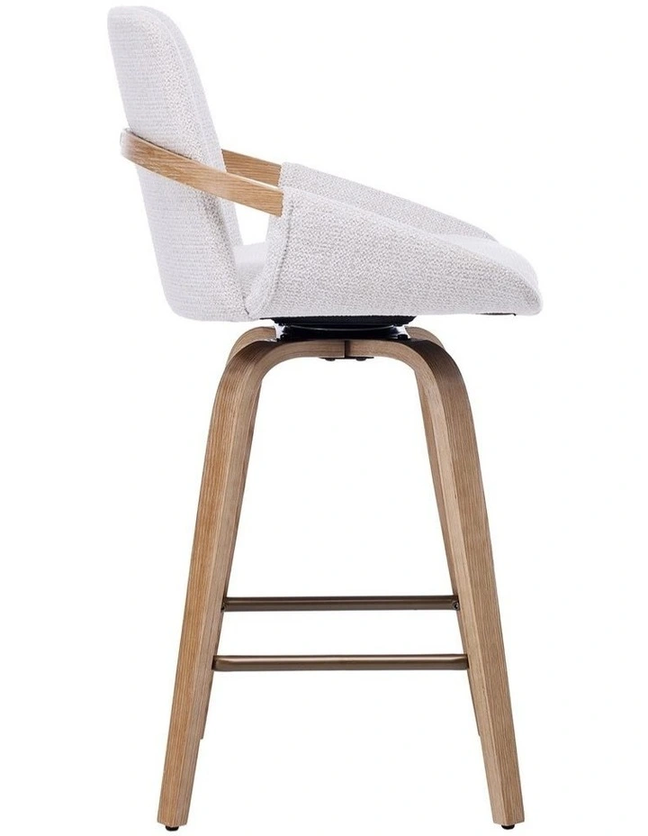 Set of 2 Swivel Bar Stools with Back, Modern Set of 2 Bar Chairs with Curved Back and 360 Swivel image 5