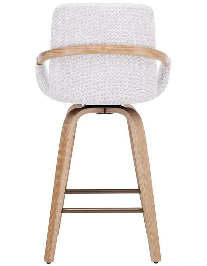 Set of 2 Swivel Bar Stools with Back, Modern Set of 2 Bar Chairs with Curved Back and 360 Swivel image 6