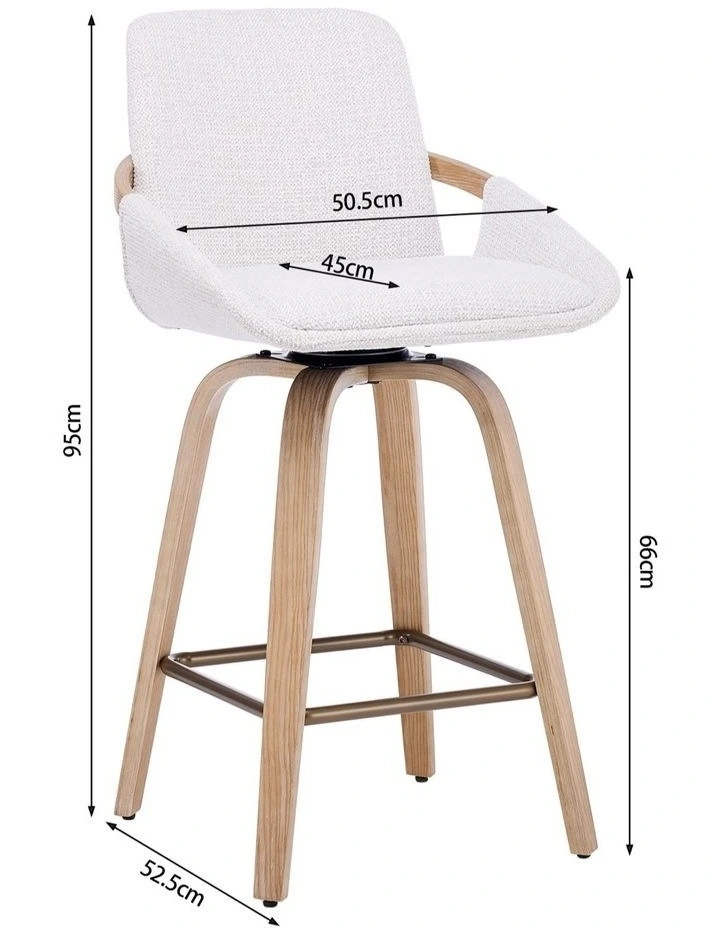 Set of 2 Swivel Bar Stools with Back, Modern Set of 2 Bar Chairs with Curved Back and 360 Swivel image 7