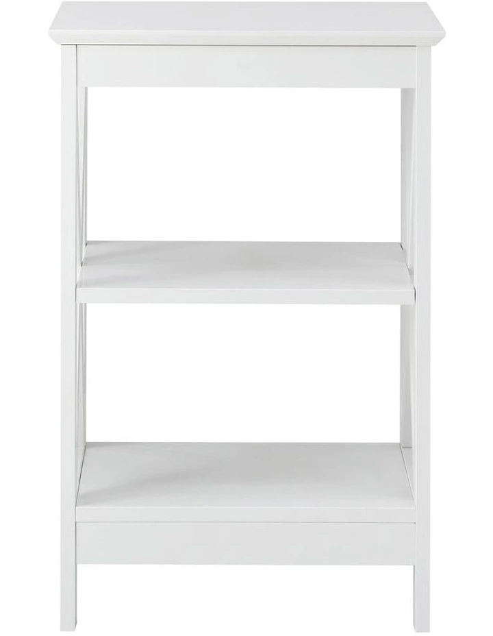 Oikiture Side Table Coffee Bedside Sofa End Tables 3-tier Shelf White image 2