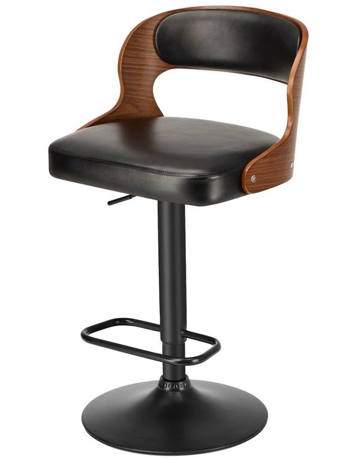 Oikiture 2X Bar Stool Gas Lift Kitchen Swivel Chair Leather LUKA image 2