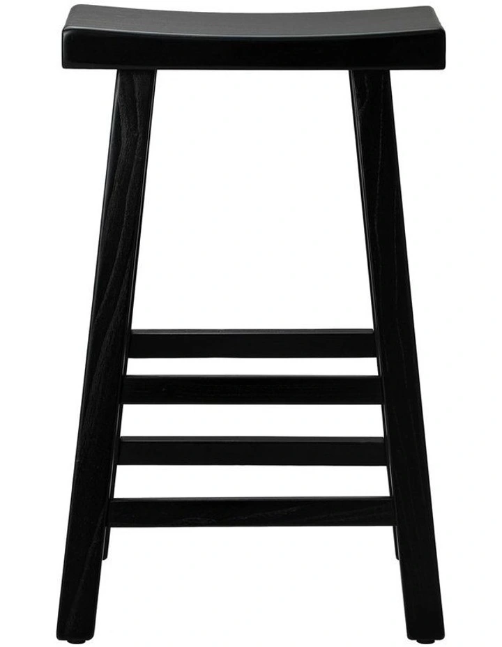 Oikiture 2X Bar Stools Kitchen Stool Wooden Counter Chairs Barstools Black image 2