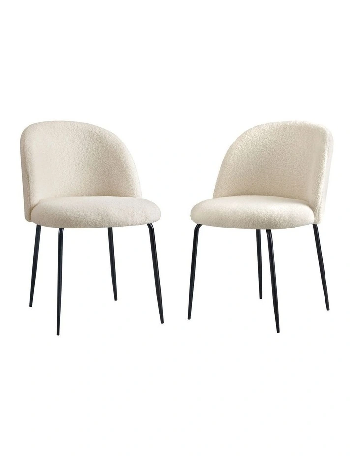 Oikiture 4x Dining Chairs Accent Chair Armchair Kitchen Upholstered Sherpa White image 1