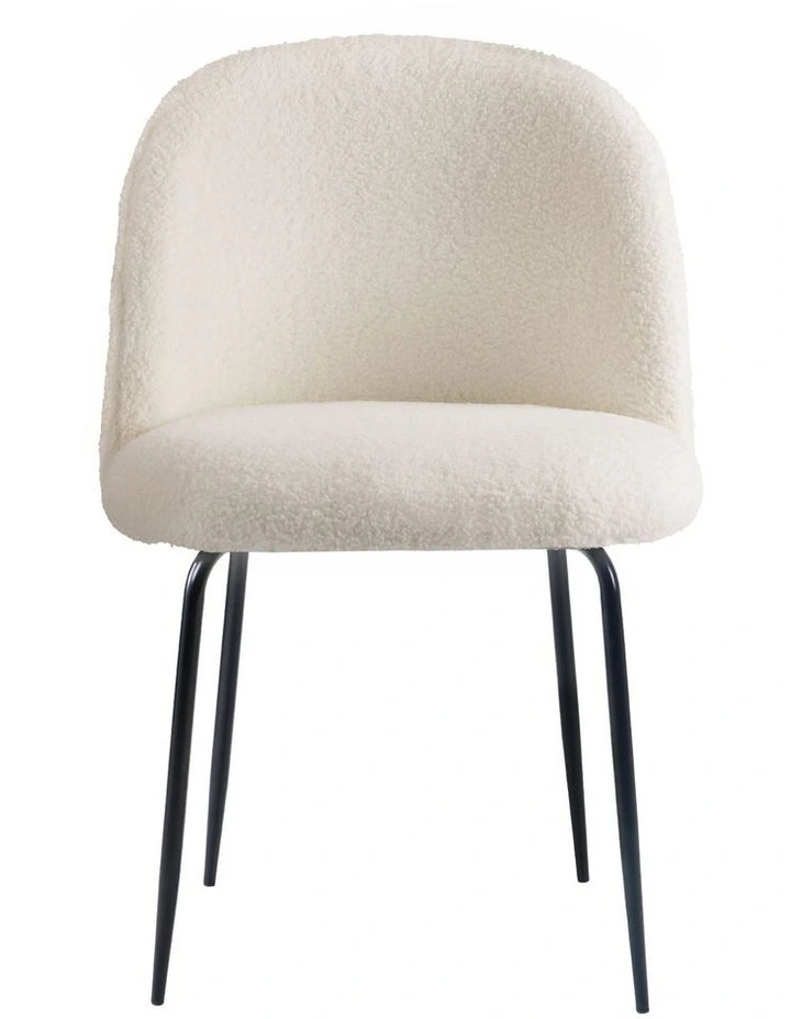 Oikiture 4x Dining Chairs Accent Chair Armchair Kitchen Upholstered Sherpa White image 2