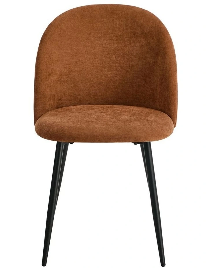 Oikiture 2x Dining Chairs Accent Chair Armchair Kitchen Upholstered Linen Orange image 2