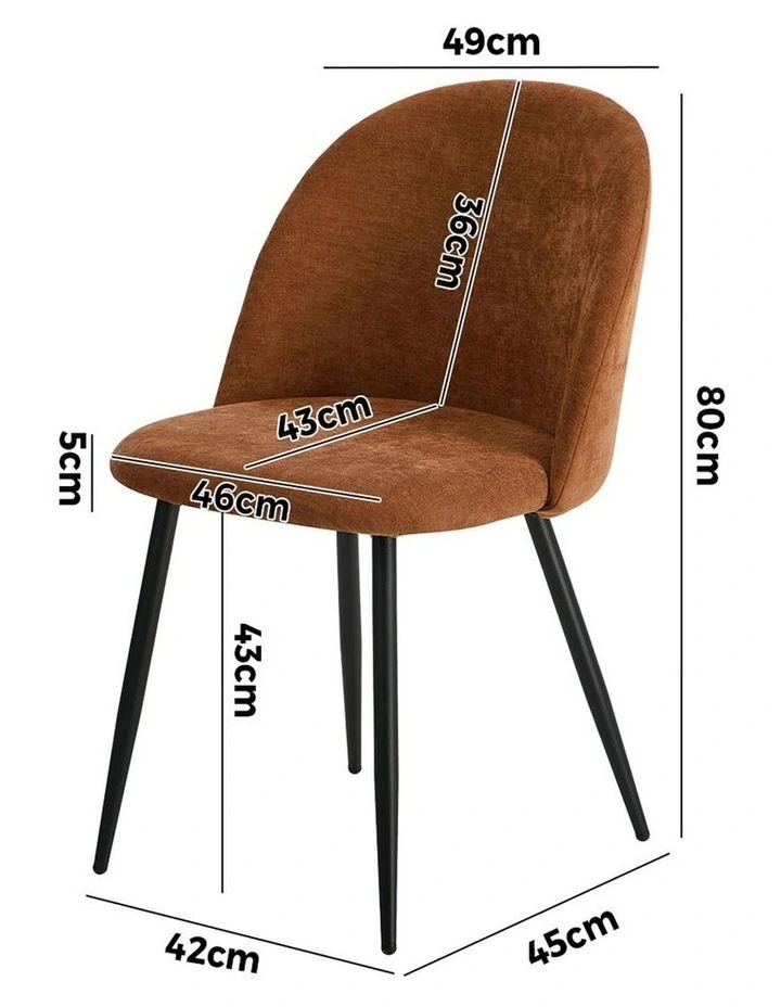 Oikiture 2x Dining Chairs Accent Chair Armchair Kitchen Upholstered Linen Orange image 3