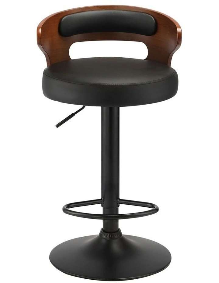 Oikiture 2x Bar Stools Kitchen Gas Lift Swivel Chairs Stool Wooden Barstool image 2
