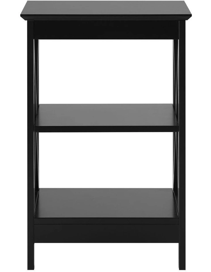 Oikiture Side Table Coffee Bedside Sofa End Tables 3-tier Shelf Black image 2