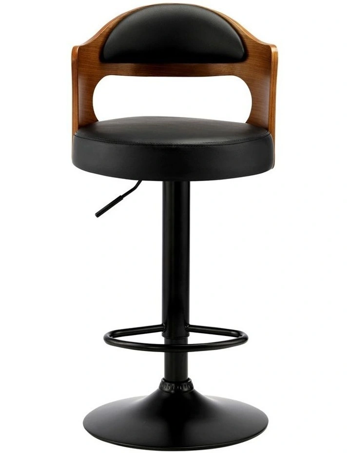 Oikiture Bar Stools Kitchen Swivel Barstool Chair Gas Lift Metal Leather x2 image 2