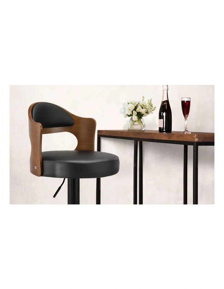 Oikiture Bar Stools Kitchen Swivel Barstool Chair Gas Lift Metal Leather x2 image 6