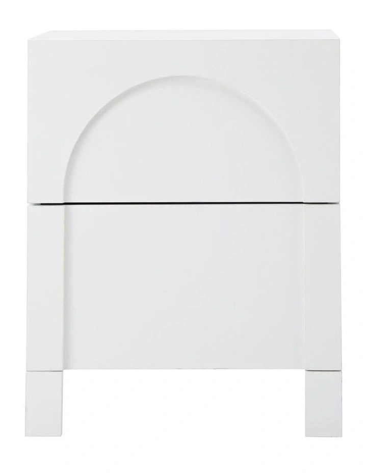 Oikiture Bedside Table 2 Drawers Side Table Storage Cabinet Nightstand White image 2