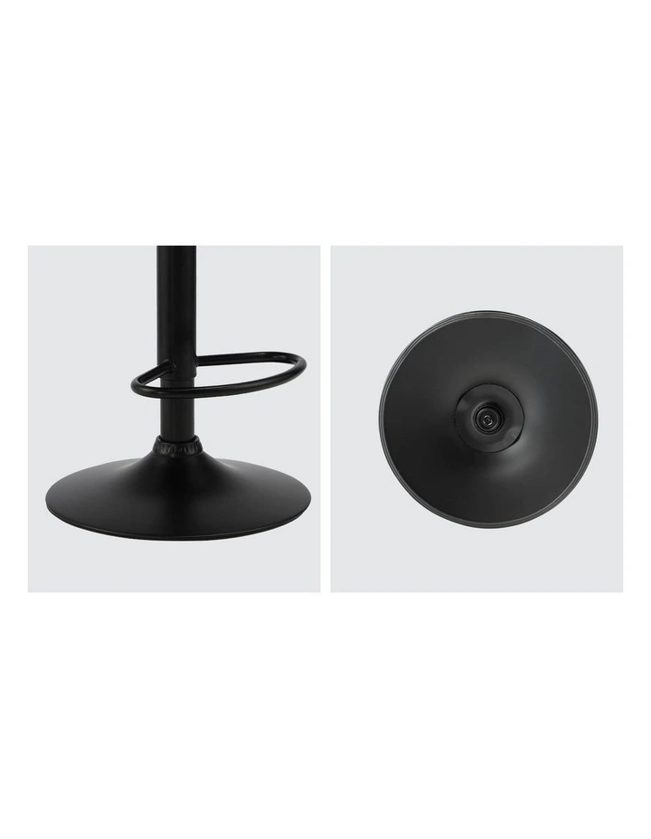 Oikiture Kitchen Bar Stools Gas Lift Swivel Chairs Stool Wooden PU Leather x2 image 7