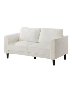 Oikiture 2 Seater Sofa 150cm Boucle Love Seat Small Couch Chair Storage White
