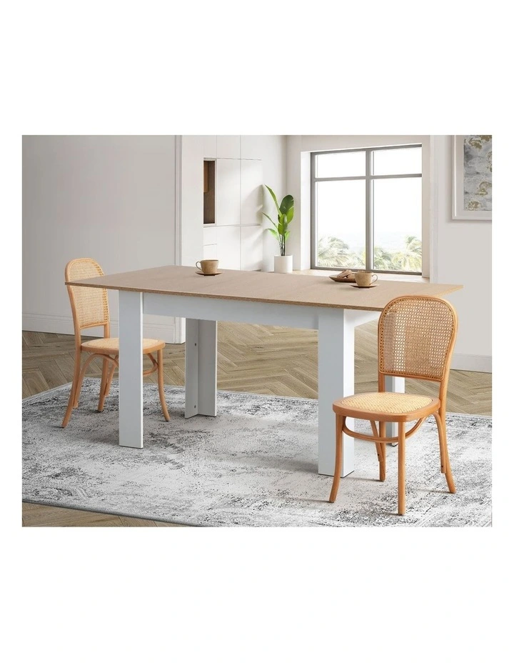 Oikiture 2PCS Dining Chairs Wooden Chairs Rattan Accent Chair Natural image 7