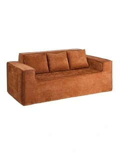 Oikiture Compressed Sofa in a Box Couch with Storage 195cm Chenille Brown