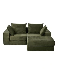 Oikiture Compressed Modular Sofa Multi-Layout Sectional Corduroy Lounge Set