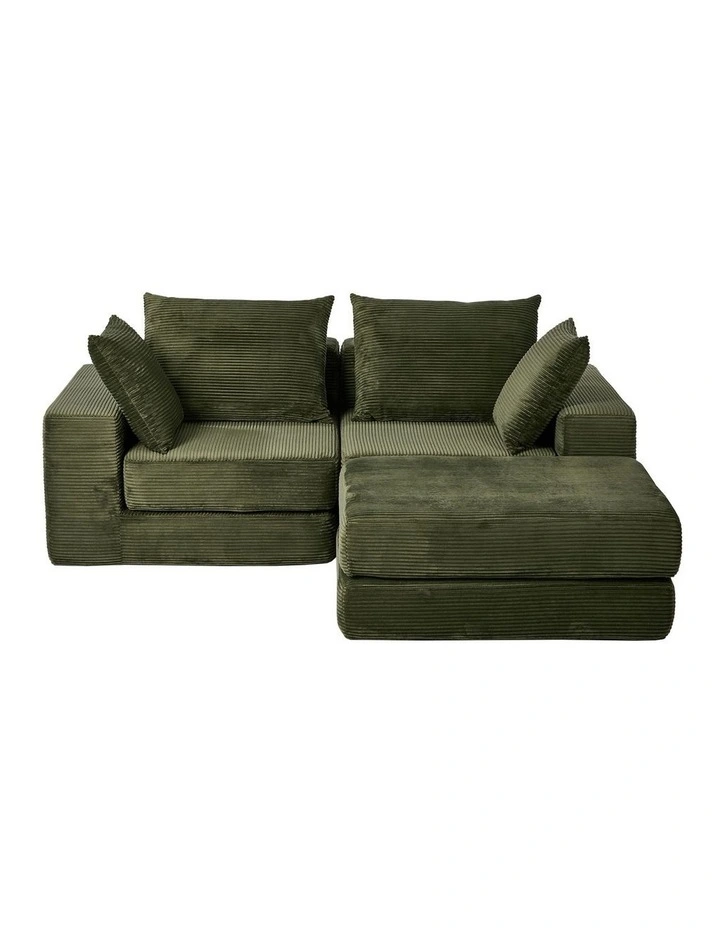 Oikiture Compressed Modular Sofa Multi-Layout Sectional Corduroy Lounge Set image 2