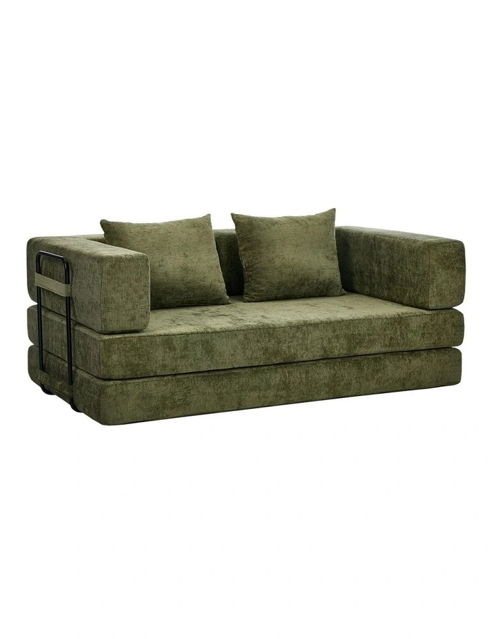 Oikiture Convertible Compressed Sofa Bed Sleeper Futon Pull Out Couch Chenille image 1