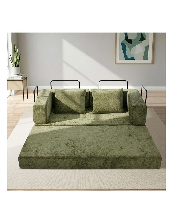 Oikiture Convertible Compressed Sofa Bed Sleeper Futon Pull Out Couch Chenille image 5