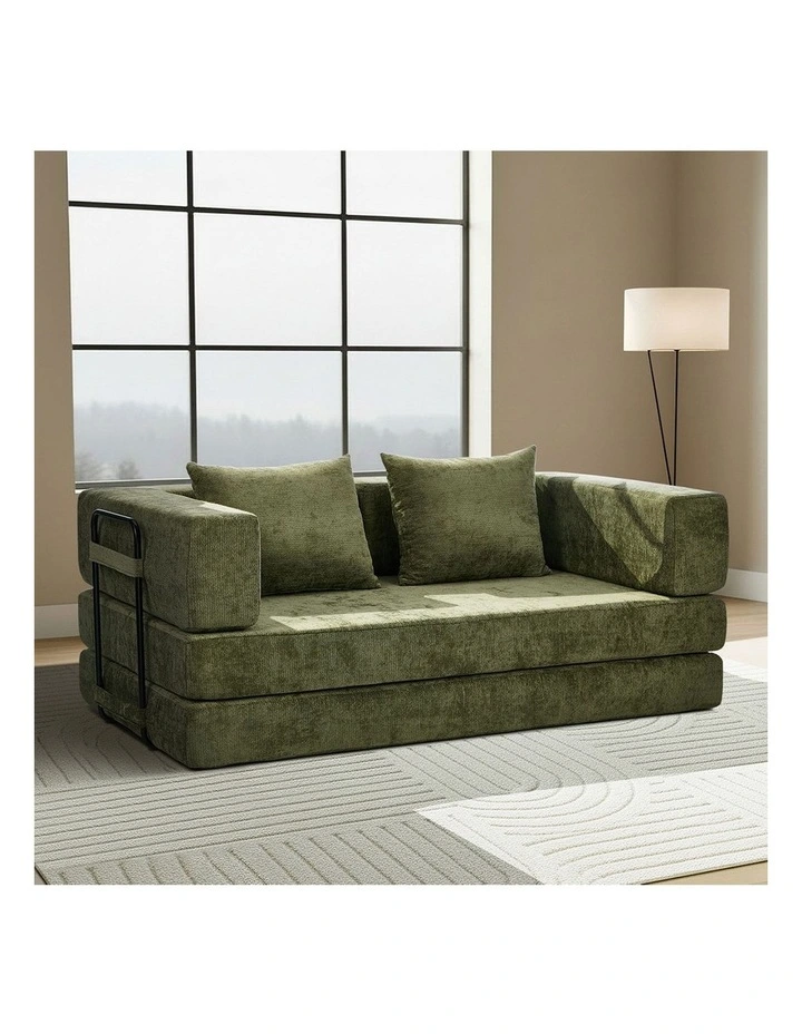 Oikiture Convertible Compressed Sofa Bed Sleeper Futon Pull Out Couch Chenille image 7
