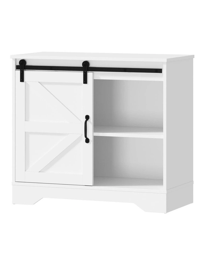 Oikiture Buffet Sideboard Cabinet Pantry Storage Cupboard Sliding Door White image 1