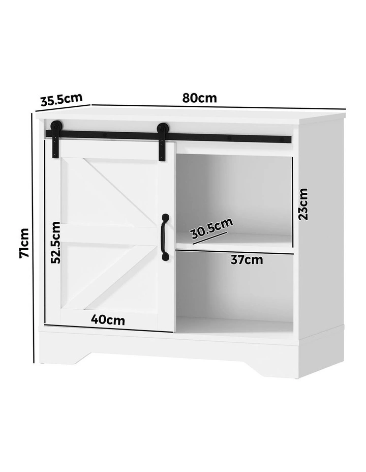 Oikiture Buffet Sideboard Cabinet Pantry Storage Cupboard Sliding Door White image 3
