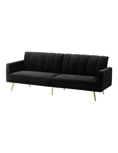 Oikiture 3-Seater Sofa Bed Couch  Convertible Lounge Recliner Sofabeds Velvet