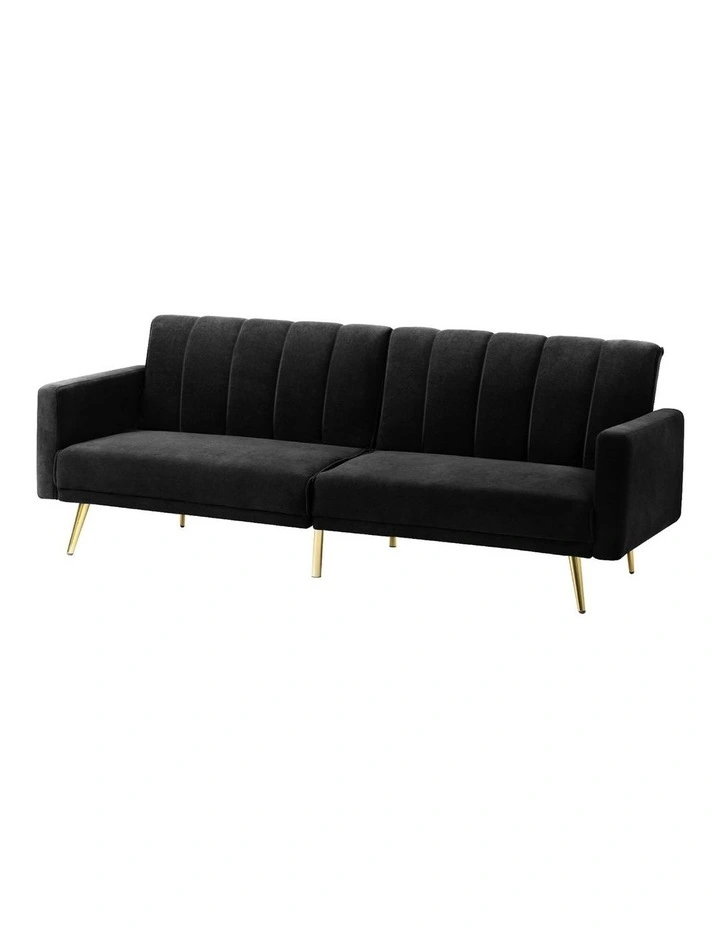 Oikiture 3-Seater Sofa Bed Couch  Convertible Lounge Recliner Sofabeds Velvet image 1