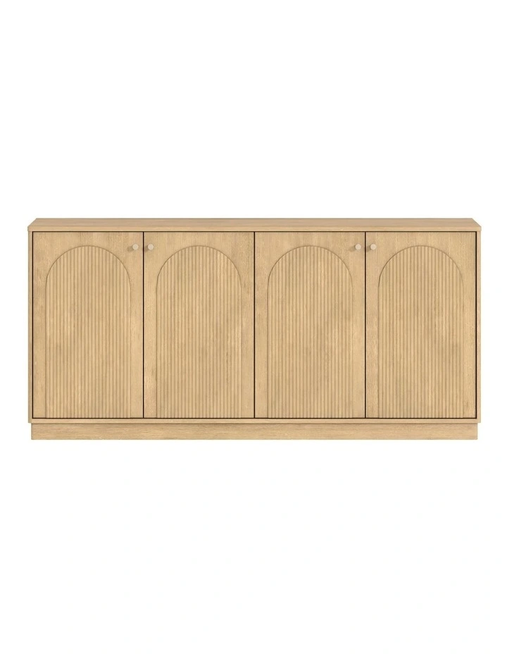 Modern Natural Oak Buffet Sideboard Cabinet with Arched Doors image 1