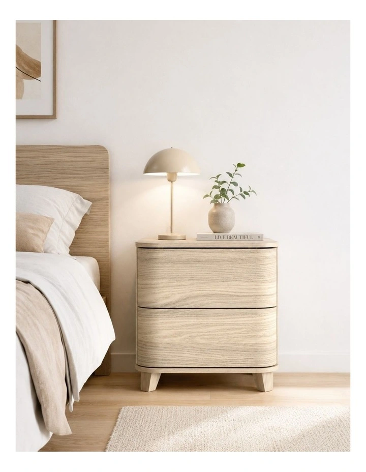 ARDEN Natural Oak 2 Drawer Bedside table Set of 2 - Foil-laminated Particleboard & MDF image 5