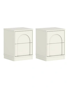 Cranfield Bedside Tables Set of 2 Drawers Modern Nightstand - Foil-laminated Particleboard & MDF