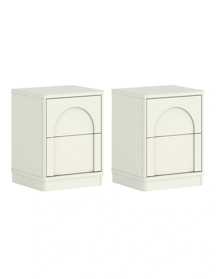 Cranfield Bedside Tables Set of 2 Drawers Modern Nightstand - Foil-laminated Particleboard & MDF image 1
